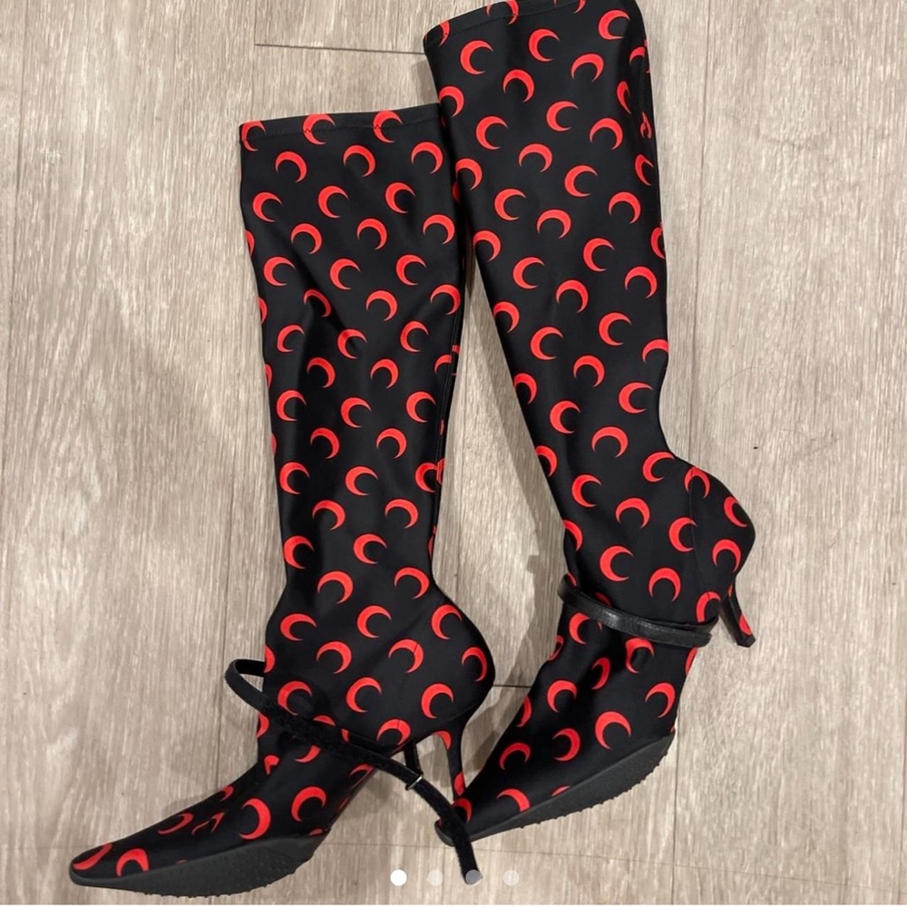 Marine Serre
Second Skin 75mm moon-print boots
Size 39